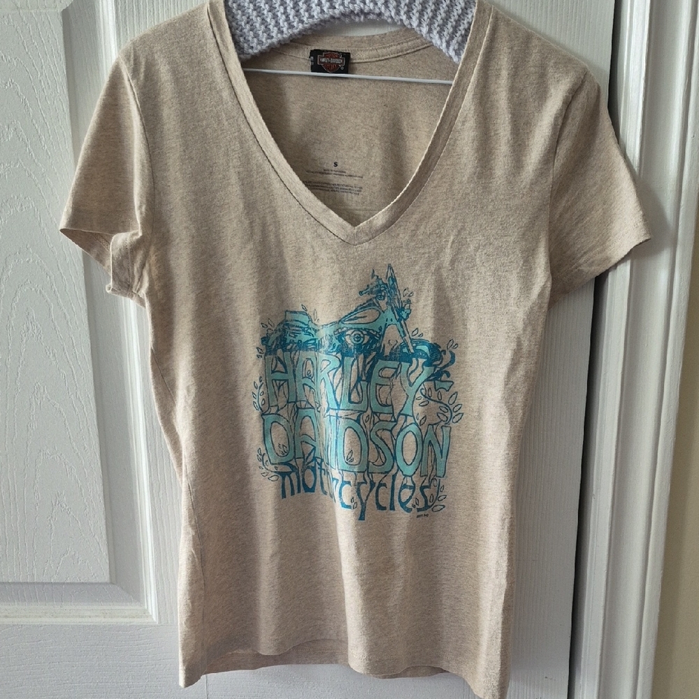Harley-Davidson Tan Graphic Fitted Tee